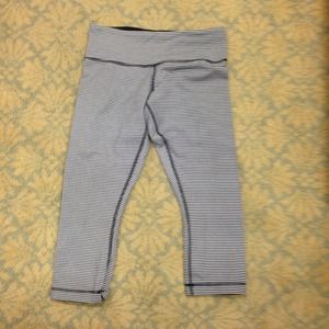 Black and white gingham checked capris