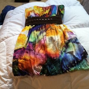 Strapless Single mini dress w/belt