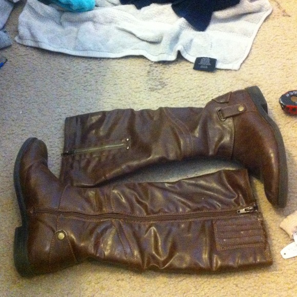 Brown riding boots
