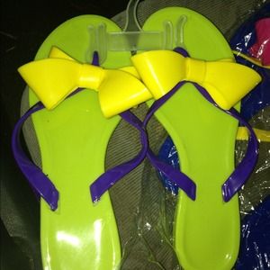 Iced Shoeology rainBOW JELLY THONG FLIP FLOPS