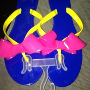 Iced Shoeology rainBOW JELLY THONG FLIP FLOPS