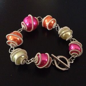 Funky Geometric Bracelet - Pink/Orange/Yellow
