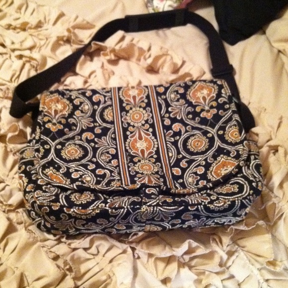 Authentic Vera Bradley side bag in cafe latte