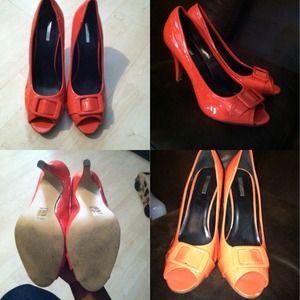 Burnt orange 4" peep toe