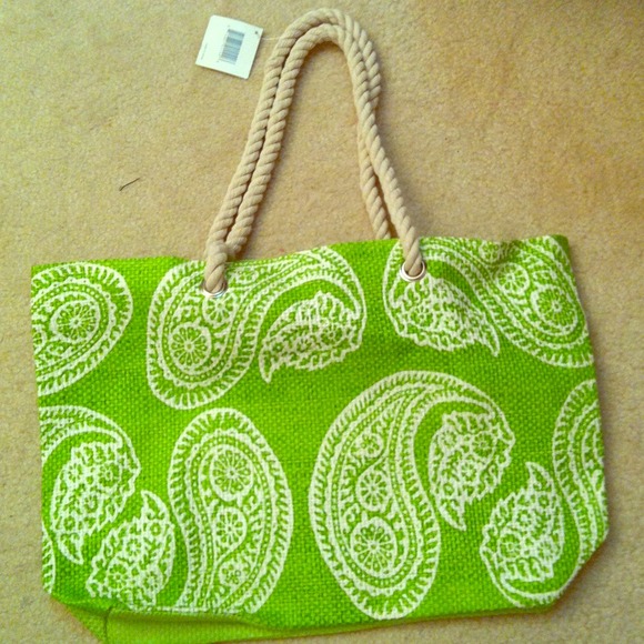 Light Green Straw Tote Bag