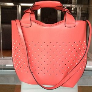 REDUCED!! Coral fashion bag with detachable pouch