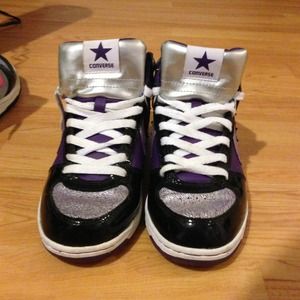 Purple converse sneakers