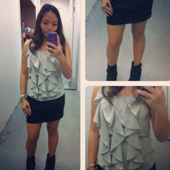 Armani Exchange | Beige ruffle top