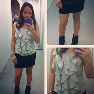 Armani Exchange | Beige ruffle top