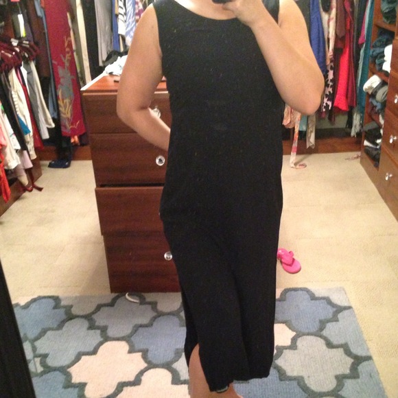 Rayon / Linen Black Dress XS - Picture 1 of 4