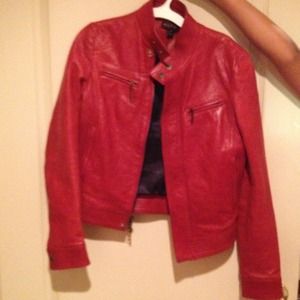 Red leather jacket