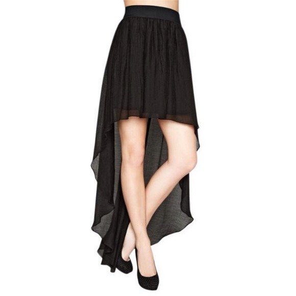 Black high low skirt