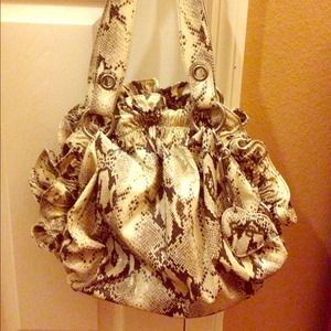 Jessica Simpson Ruffled python print handbag