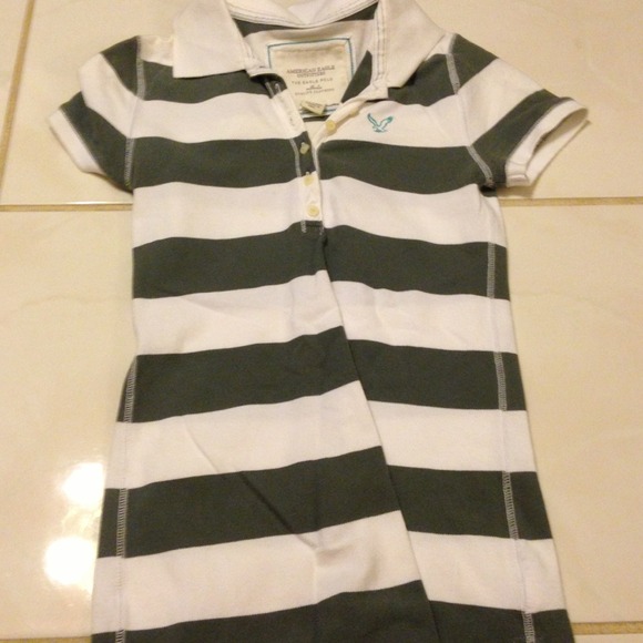 American Eagle Striped Polo