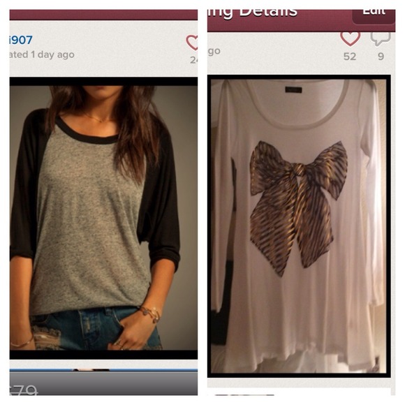 LM Tops - BUNDLE***LM Bow top and ML raglan top