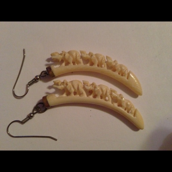 REDUCED 10/21/13. Synthetic, mock ivory earrings