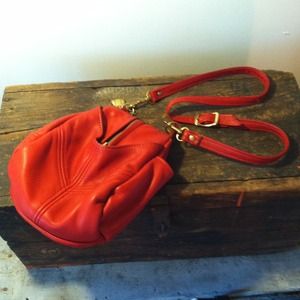 Genuine red leather bag