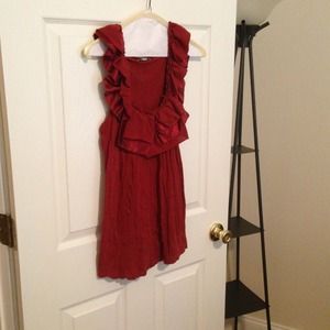 Anthro. Ruffle collared top