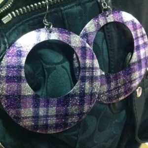 Purple Plaid Earrings