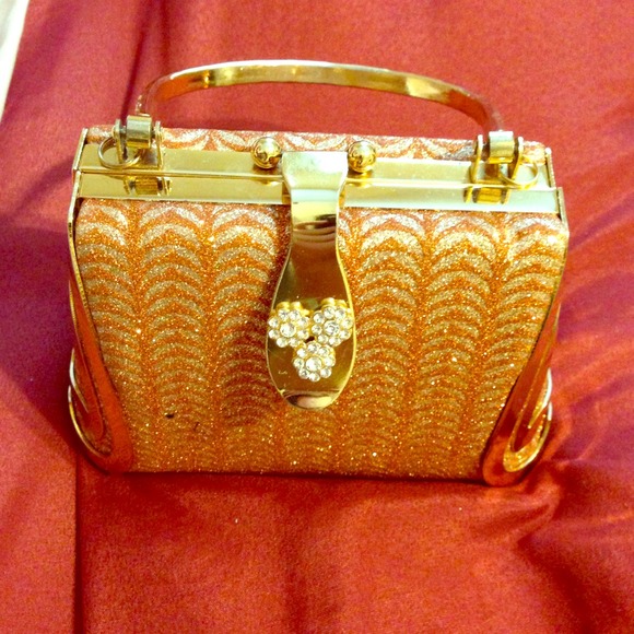 Beautiful gold accent clutch bag