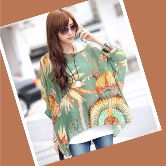 Tops - 💙July 4th Sale💙Thin & Sheer Oversized Boho Top