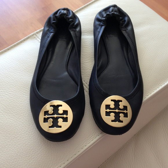 Tory Burch navy ballerina flats