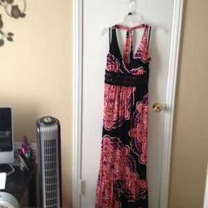 ⭐⭐REDUCED! Purple, Black & Orange Maxi Dress