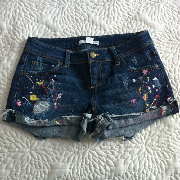 Sold! Forever 21 paint splattered denim shorts