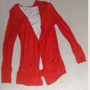 Orange J. Crew V-neck Cardigan