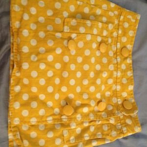 Jcrew Yellow Polka Dot Skirt