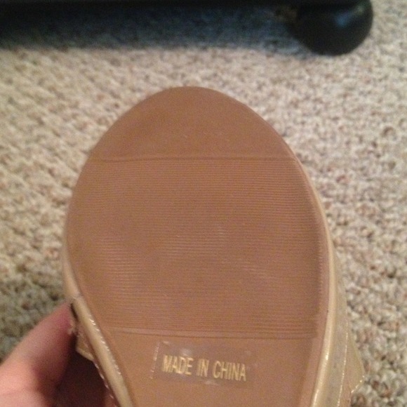 Nude Cork Wedges - Picture 2 of 3