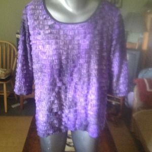 Funky purple plus size ruffle shirt