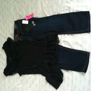 Cute ruffle top and capris