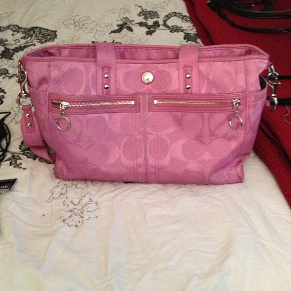100% authentic pink coach large.