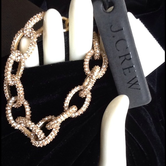 J CREW Jewelry - J CREW GOLD AND CRYSTAL LINK BRACELET