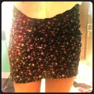 Pink Floral print skirt