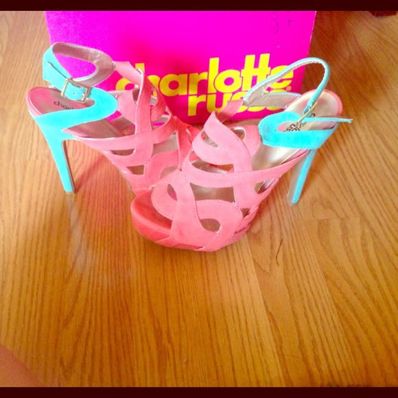 Neon pink & blue heels!