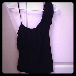 One shoulder top with ruffles