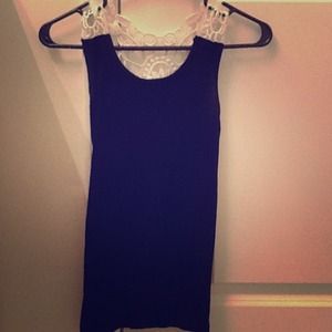 Black tank with razorback lace