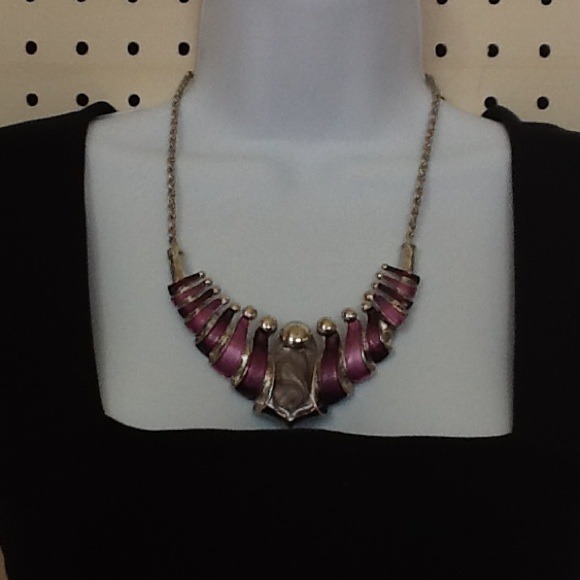 Purple statement necklace