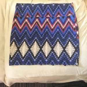 Fitted chevron skirt