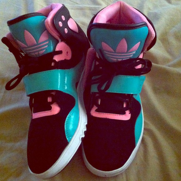 Pink/Mint Green/White Adidas sneakers