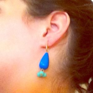 David Aubrey Blue Multi Drop Earrings