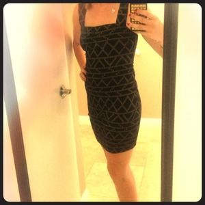 Black Dress with gold pattern