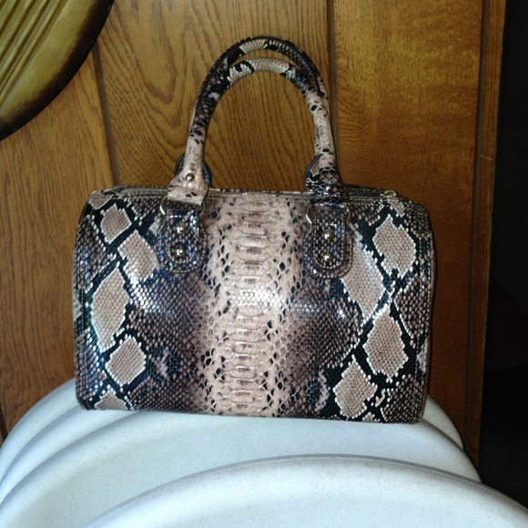 ALDO FAUX PYTHON BOSTON STYLE BAG