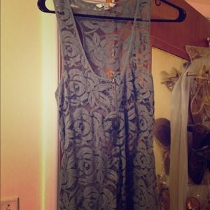 *ON HOLD* Gray Rose Lace Racerback Tank