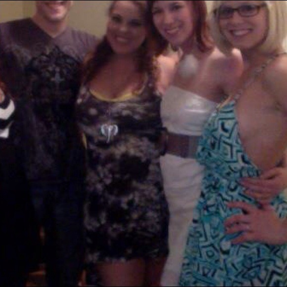 Black and white tie dye high low dress