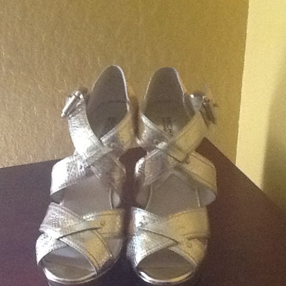 Platform gold shoes