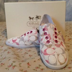 Coach Pink Monogram Canvas Shoes