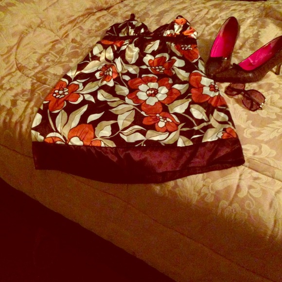 Short and sweet satin floral dress